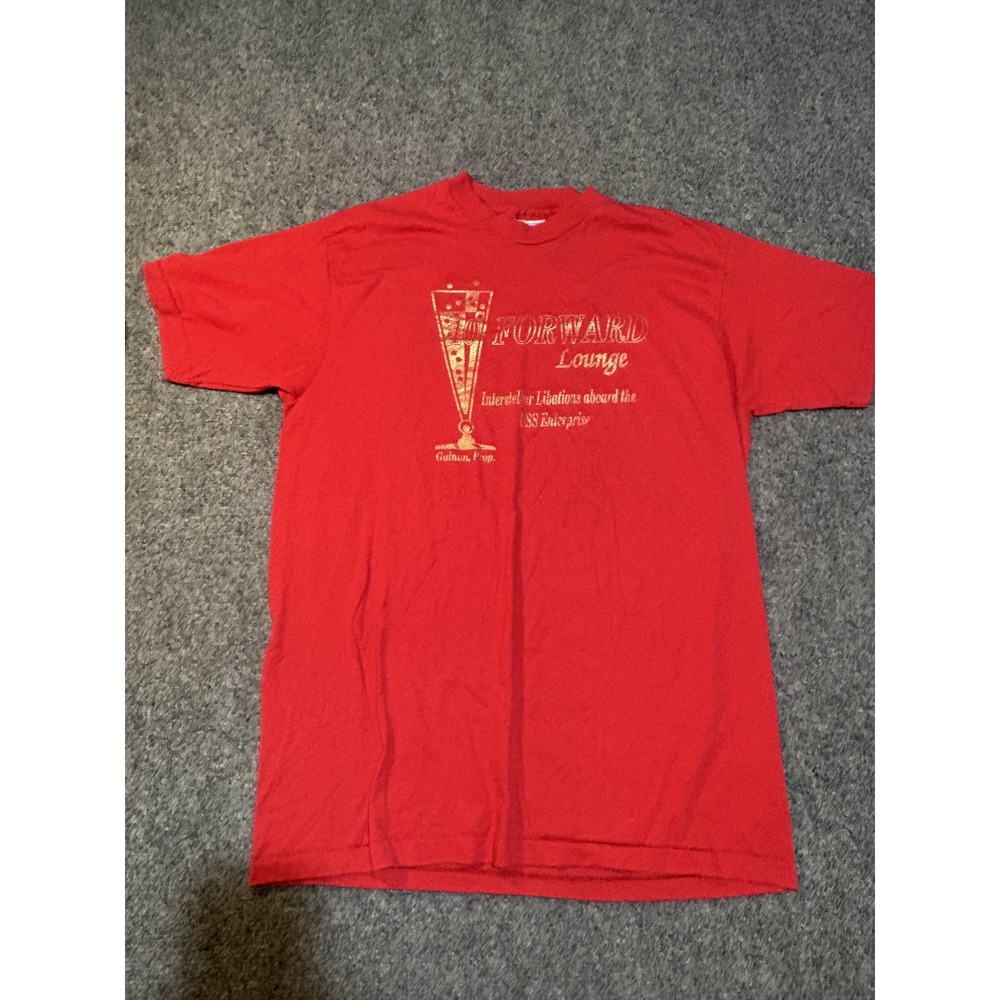 Vintage Star Trek 10 Forward Shirt Mens Large Red Lounge USS Enterprise 90s